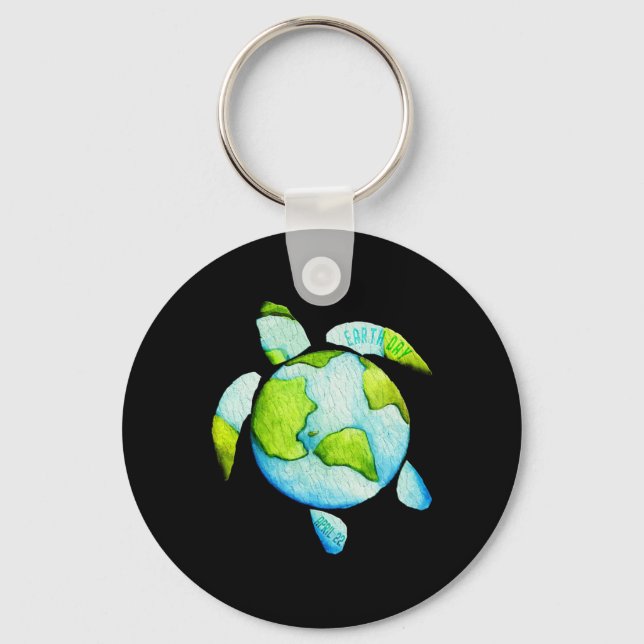 Chaveiro Turtle Sea Turtle Planet Abril 22 Dia da Terra Sal (Frente)