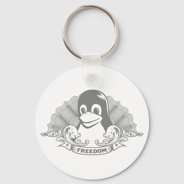 Chaveiro Tux Penguin - (Linux, Open Source, Copyleft, FSF) (Frente)