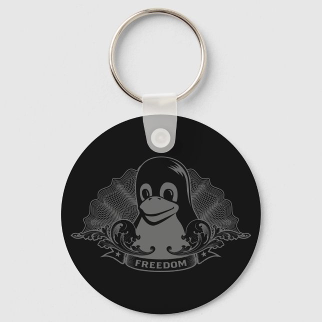 Chaveiro Tux Penguin - (Linux, Open Source, Copyleft, FSF) (Frente)