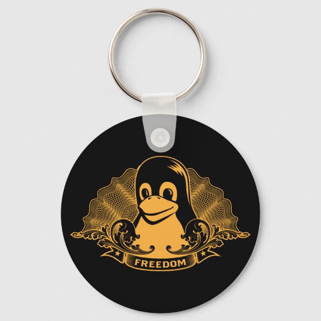 Chaveiro Tux Penguin - (Linux, Open Source, Copyleft, FSF) (Frente)