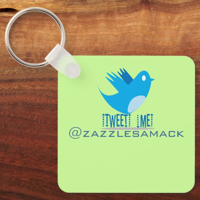Chaveiro Tweet ME @ Seu Endereço de Tweet (Frente)