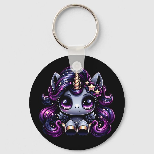 Chaveiro Twilight pony preto unicórnio (Frente)