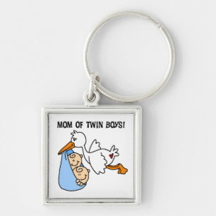 Chaveiro Twin Boys Mamãe Stork Gifts