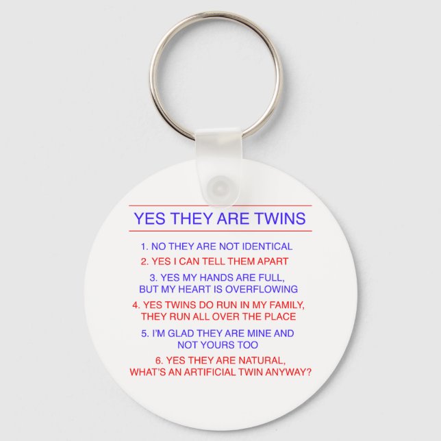 Chaveiro Twins Perguntas Fraternais (Frente)