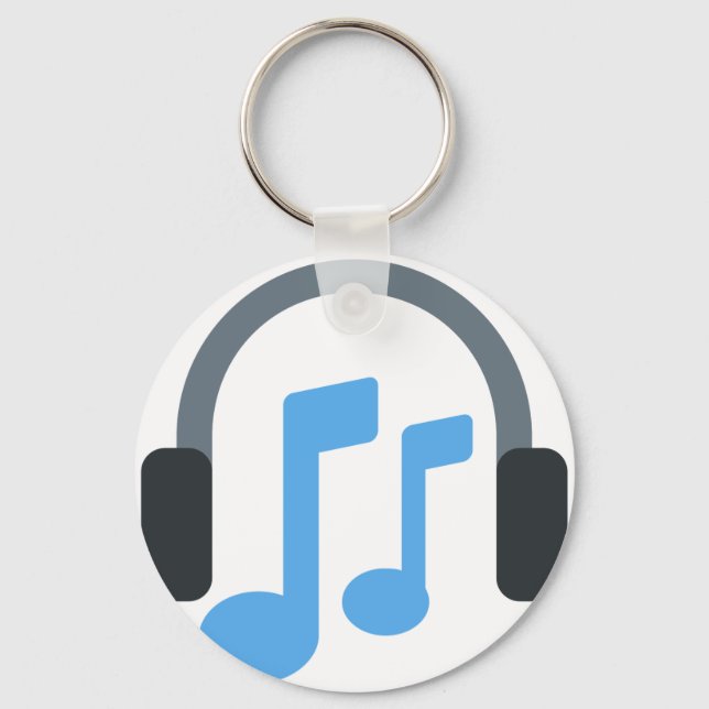 Chaveiro Twitter emoji - Música, fone de ouvido (Frente)