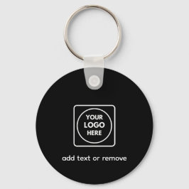 Chaveiro Two Sided Logo QR Code Black Business Keychains