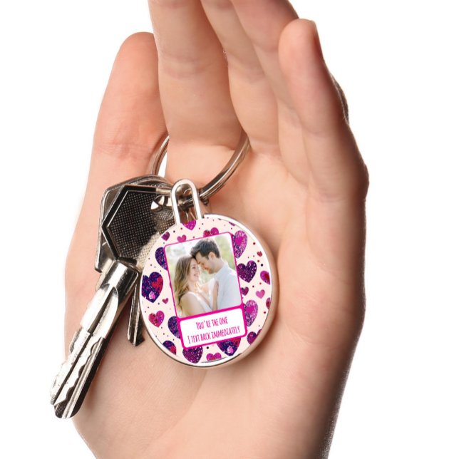 Chaveiro Txt De Coração Roxo Para Trás Imediatamente (Criador carregado)