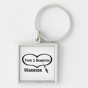 Chaveiro Type 1 Diabetes Warrior With Syringe Keychain