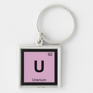 Chaveiro U - Química do Urânio Símbolo da Tabela Periódica