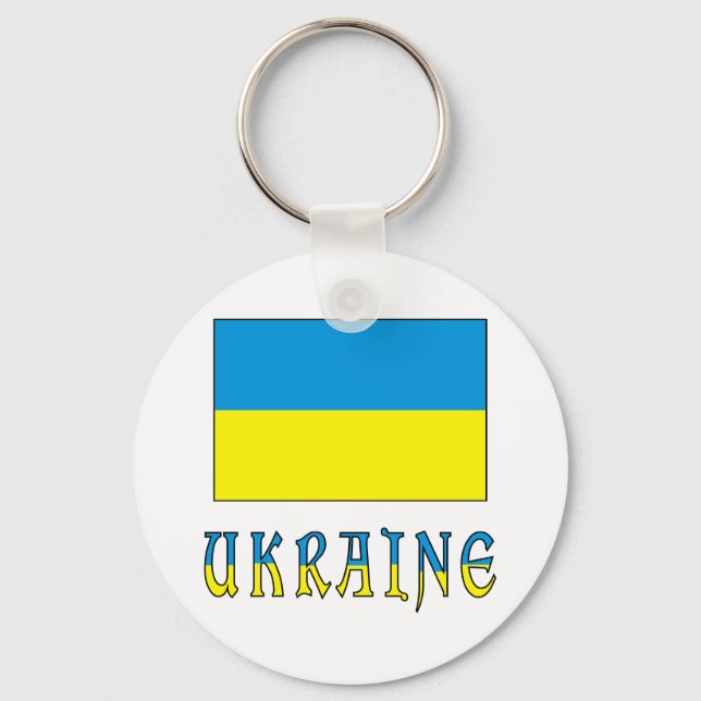 Chaveiro Ucrânia e Bandeira Ucraniana (Frente)