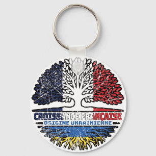 Chaveiro Ucrânia França, França, Árvore Bandeira