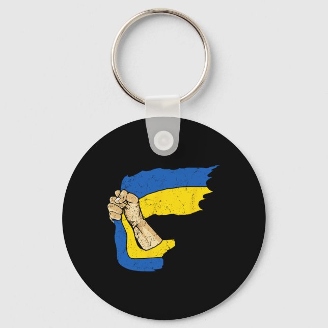 Chaveiro Ucrânia Orgulho da Bandeira Ucraniana  (Frente)