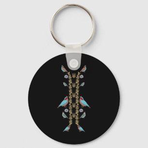 Chaveiro Ucrânia Pássaros E Camiseta Trysub Floral Retro Uk