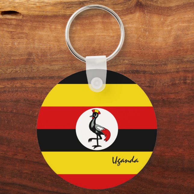 Chaveiro Uganda Flag & Uganda feriados, patriotas / esporte (Frente)