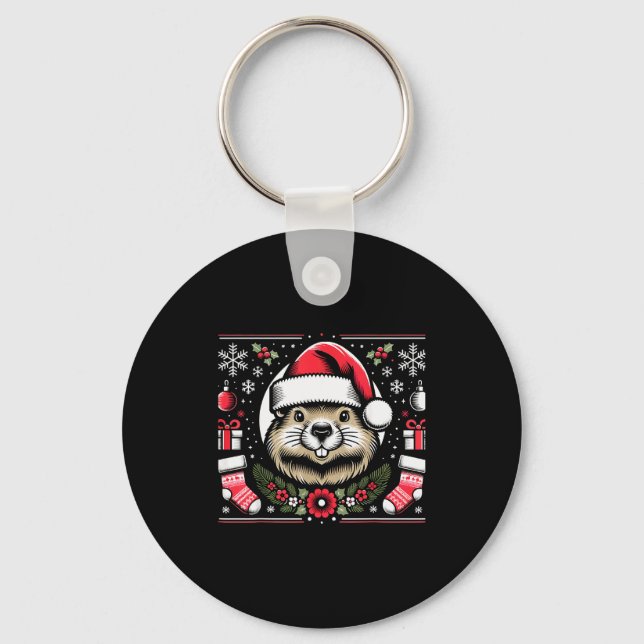 Chaveiro Ugly Christmas Groundhog  (Frente)