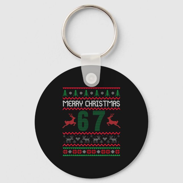 Chaveiro Ugly Christmas Sweater 67 Design  (Frente)