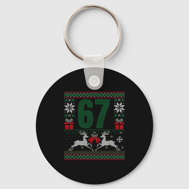 Chaveiro Ugly Christmas Sweater 67 Design  (Frente)