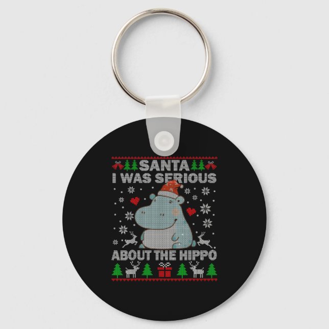 Chaveiro Ugly Christmas Sweater Santa I Was Serious About T (Frente)
