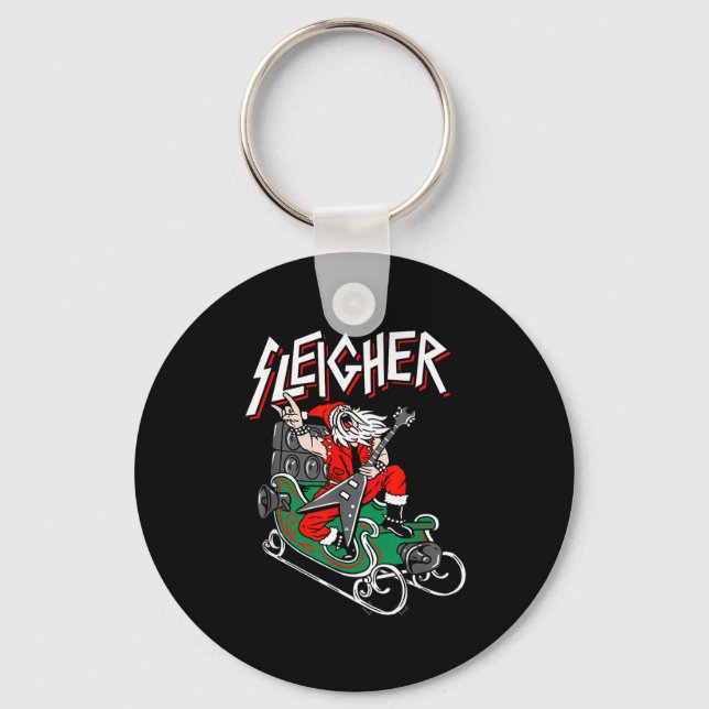 Chaveiro Ugly Christmas Sweater Sleigher Heavy Metal Santa  (Frente)