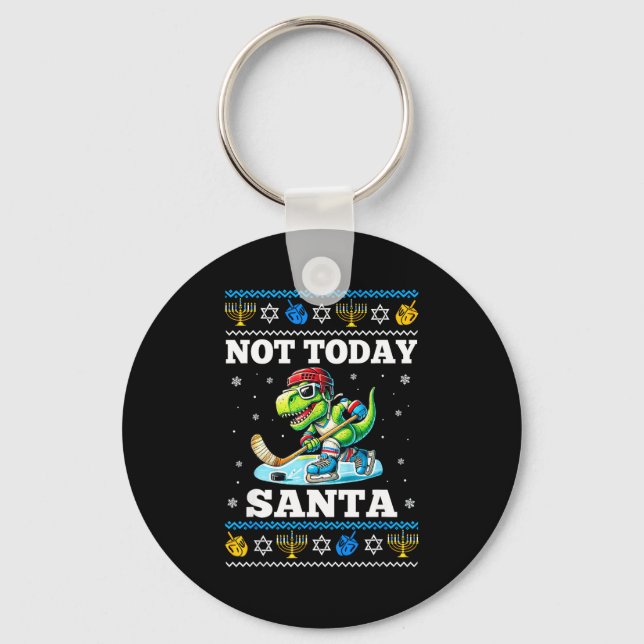 Chaveiro Ugly Hanukkah Sweater Not Today Santa Dinosaur Hoc (Frente)