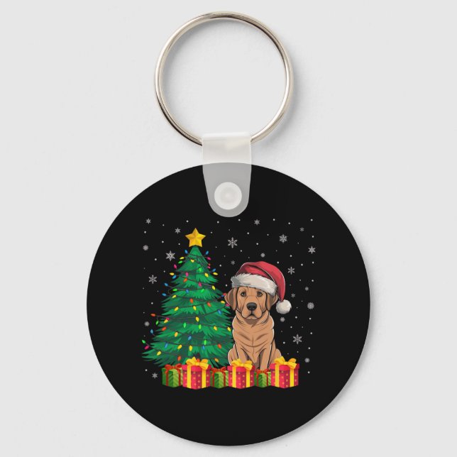 Chaveiro Ugly Labrador Papai Noel Luz de Natal (Frente)