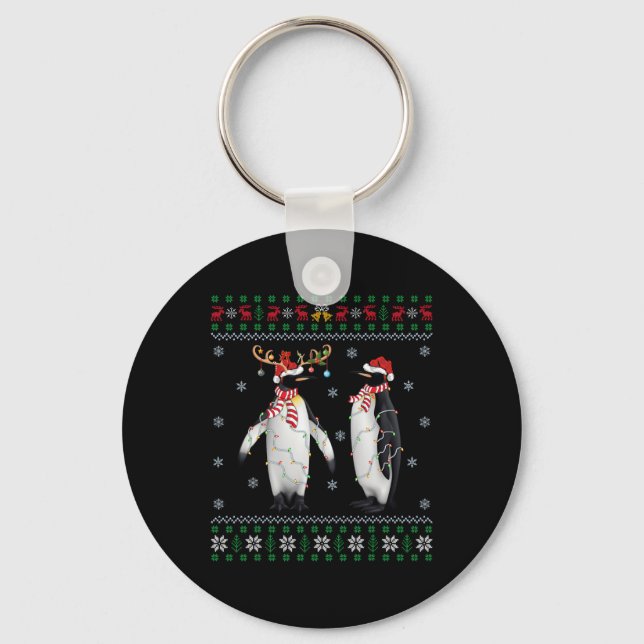 Chaveiro Ugly Xmas Tree Lights Santa Hat Penguin Chris (Frente)