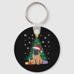 Chaveiro Ugsuater Xmas Tree Luz Inglês Mastiff Dog