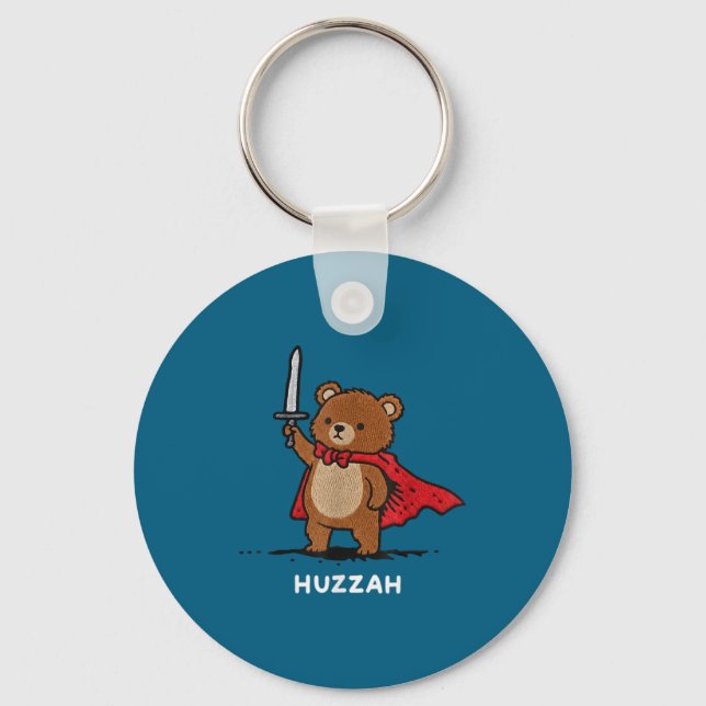 Chaveiro Uhu Cavaleiro Urso Citação Engraçada Espada Meme  (Frente)