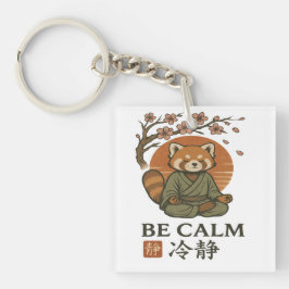 Chaveiro ukiyo-e Panda Vermelho- FIQUE CALMO meditação Zen