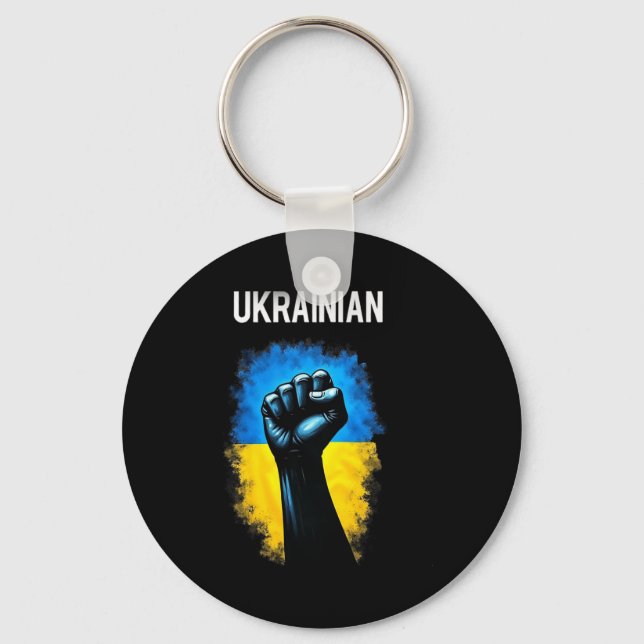 Chaveiro Ukraine Army Flag Trident Symbol Power Grip Ukrain (Frente)
