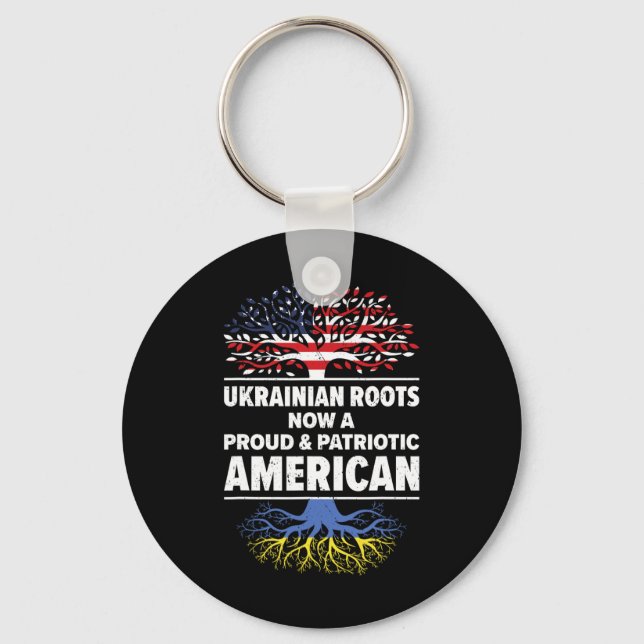 Chaveiro Ukrainian American Patriot Usa Grown Ukraine Us Fl (Frente)