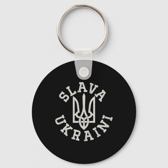 Chaveiro Ukrainian Trident Emblem Save Ukraine Resist Slava (Frente)