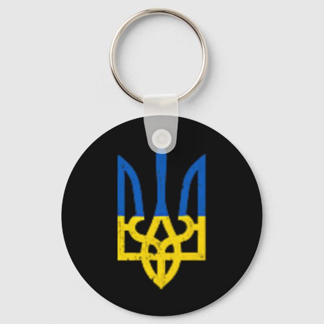 Chaveiro Ukrainian Trident Symbol - Ukraine Flag Support Pa (Frente)