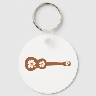 Chaveiro ukulele e hibiscus aloha