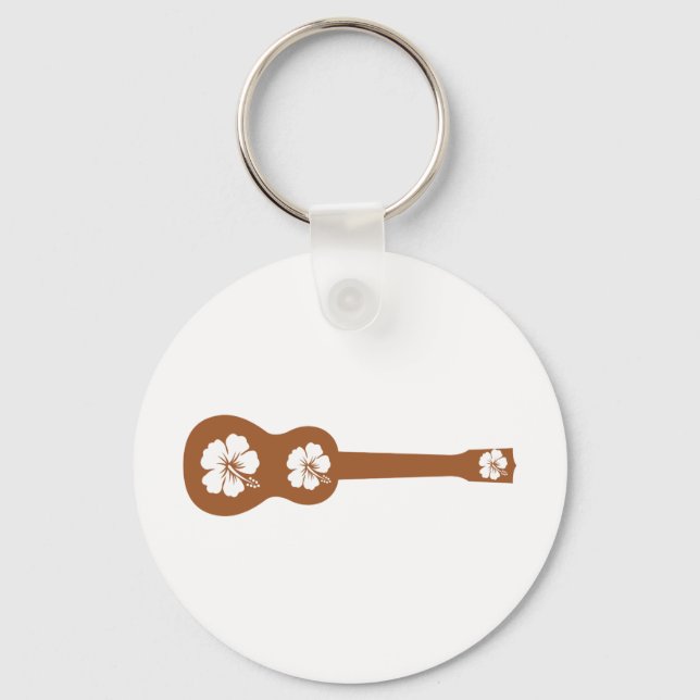 Chaveiro ukulele e hibiscus aloha (Frente)
