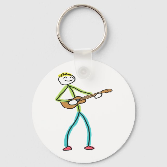 Chaveiro Ukulele Playing Stickman (Frente)