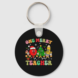Chaveiro Um Alegre Professor Groovy Árvore de Natal Pjs Xma