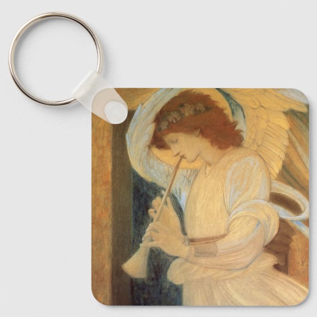 Chaveiro Um Anjo Tocando um Flageolet por Burne Jones (Frente)