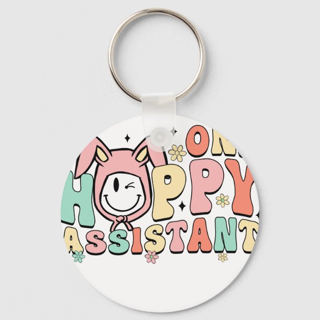 Chaveiro um assistente feliz, retrô, vintage (Frente)