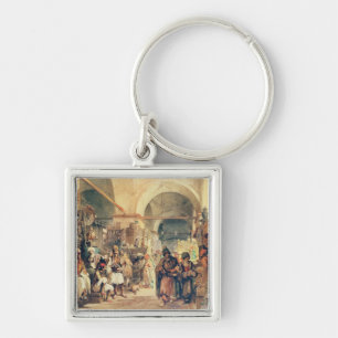 Chaveiro Um bazar turco, 1854 (lápis & w/c no papel)