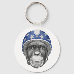 Chaveiro Um cavaleiro da motocicleta do chimpanzé