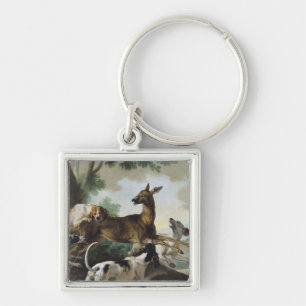 Chaveiro Um cervo perseguido por cães, 1725