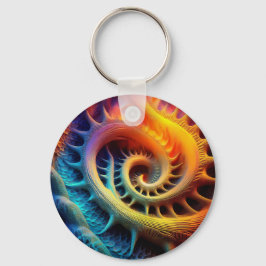 Chaveiro Um Conjunto de Mandelbrot Fractal Dourado Espinhos