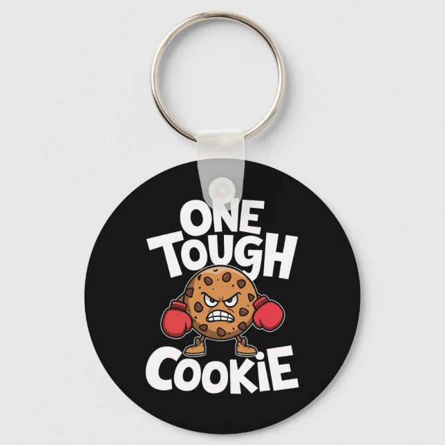 Chaveiro Um cookie boxer forte boxando cookie cookie (Frente)