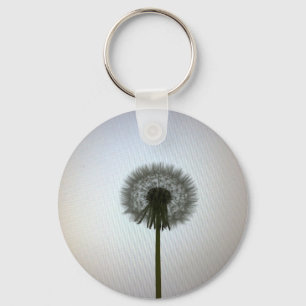 Chaveiro Um Dandelion Solteiro contra um pano de fundo bran