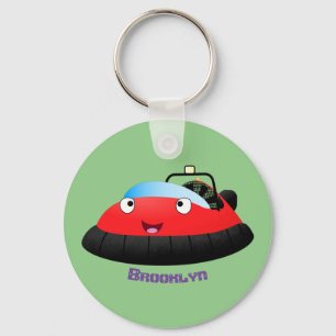 Chaveiro Um desenho animado de hovercraft, vermelho e bonit
