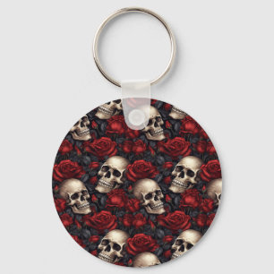 Chaveiro Um design da série A Skull and Roses 10
