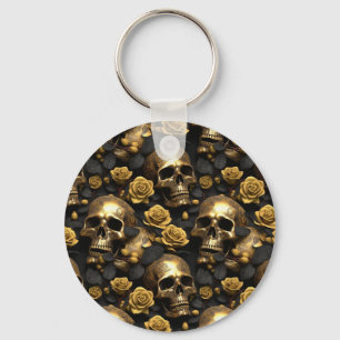 Chaveiro Um design da série A Skull and Roses 8