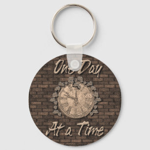 Chaveiro Um Dia De Cada Vez Citar Slogan Antigo Relógio