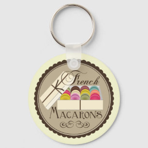 Chaveiro Um dúzia franceses Macarons em uma caixa de